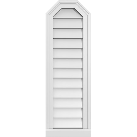 Ekena Millwork Octagonal Top Surface Mount PVC Gable Vent w/ 2"W x 2"P Brickmould Sill Frame, 12"W x 36"H GVPOT12X3603SN